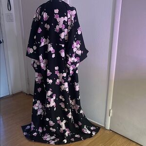 Floral Black Kimono